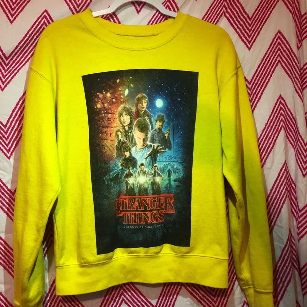 Yellow stranger things hoodie